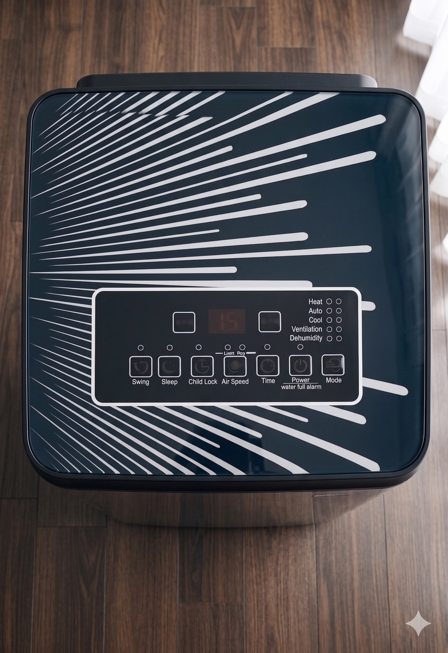 Arcticon Cuboid top control panel — digital display, mode and temperature buttons